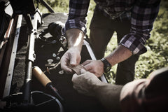 MINELAB PRO-FIND 15 secured in belt holster for quick access during searches