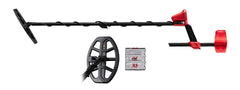 MINELAB Vanquish 340 collapsed to 30 inches, highlighting portability and travel-ready size