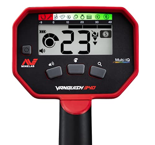 MINELAB Vanquish 340 waterproof coil close-up showing durable search head for wet sand