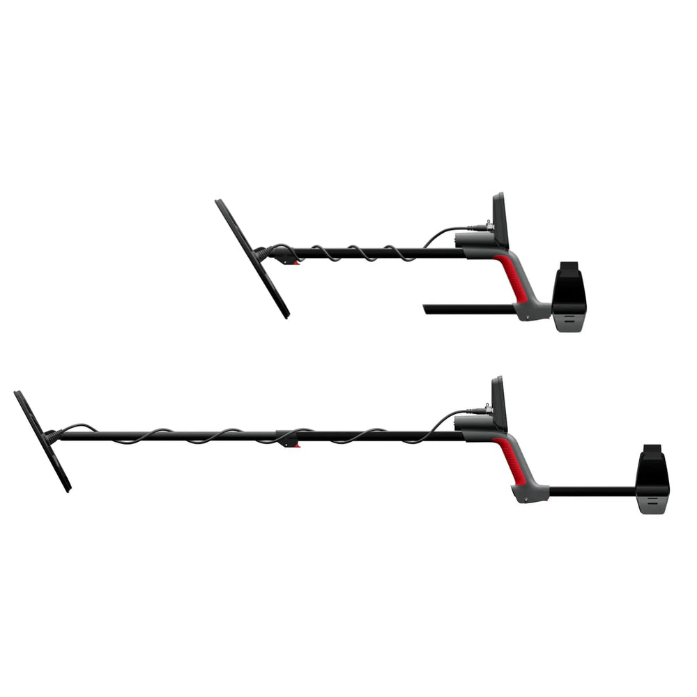 MINELAB V12X 12-inch Double-D coil close-up showing coil shape and stable target coverage