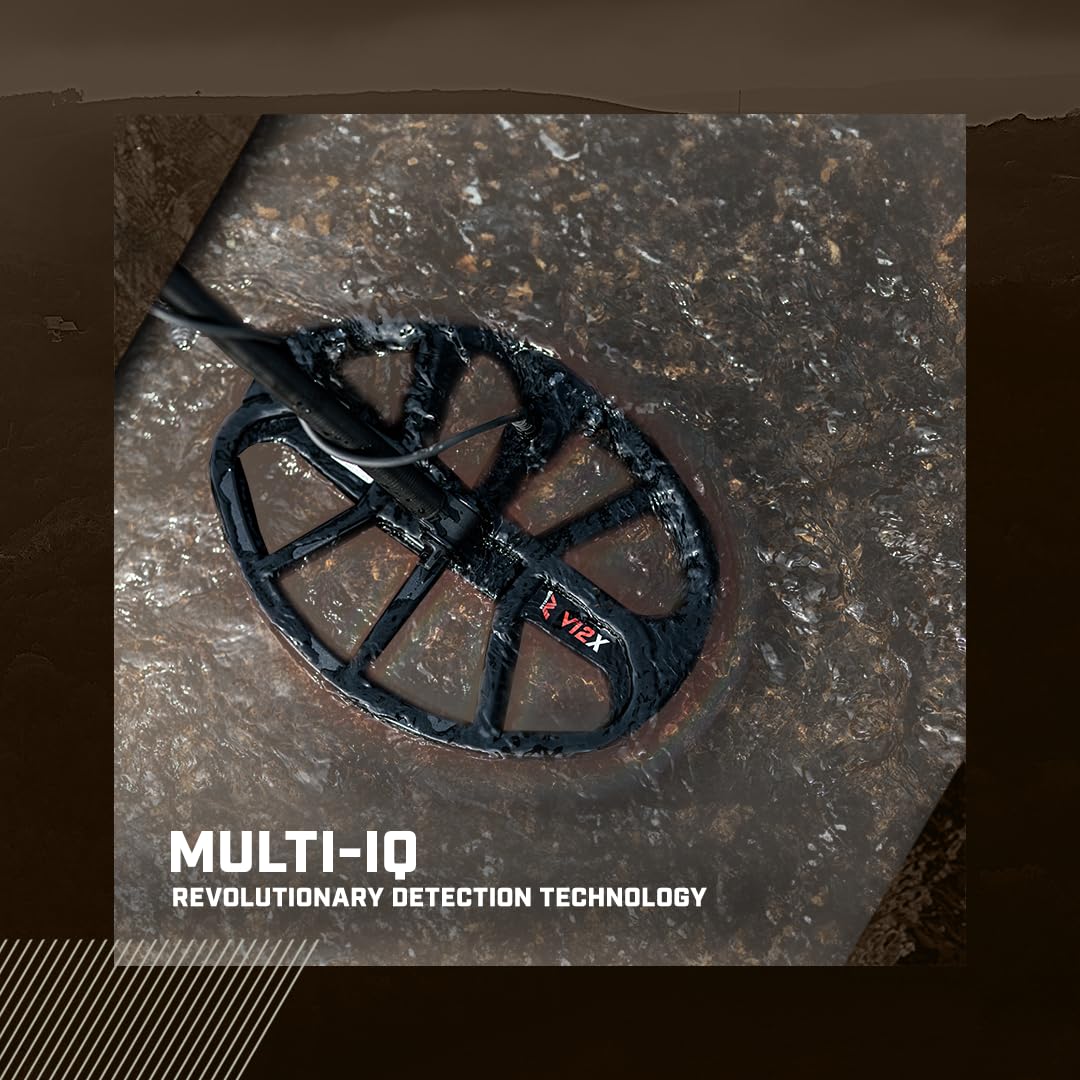 MINELAB X-Terra Elite coil close-up highlighting durable waterproof construction and sensitivity