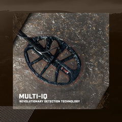 MINELAB X-Terra Elite coil close-up highlighting durable waterproof construction and sensitivity