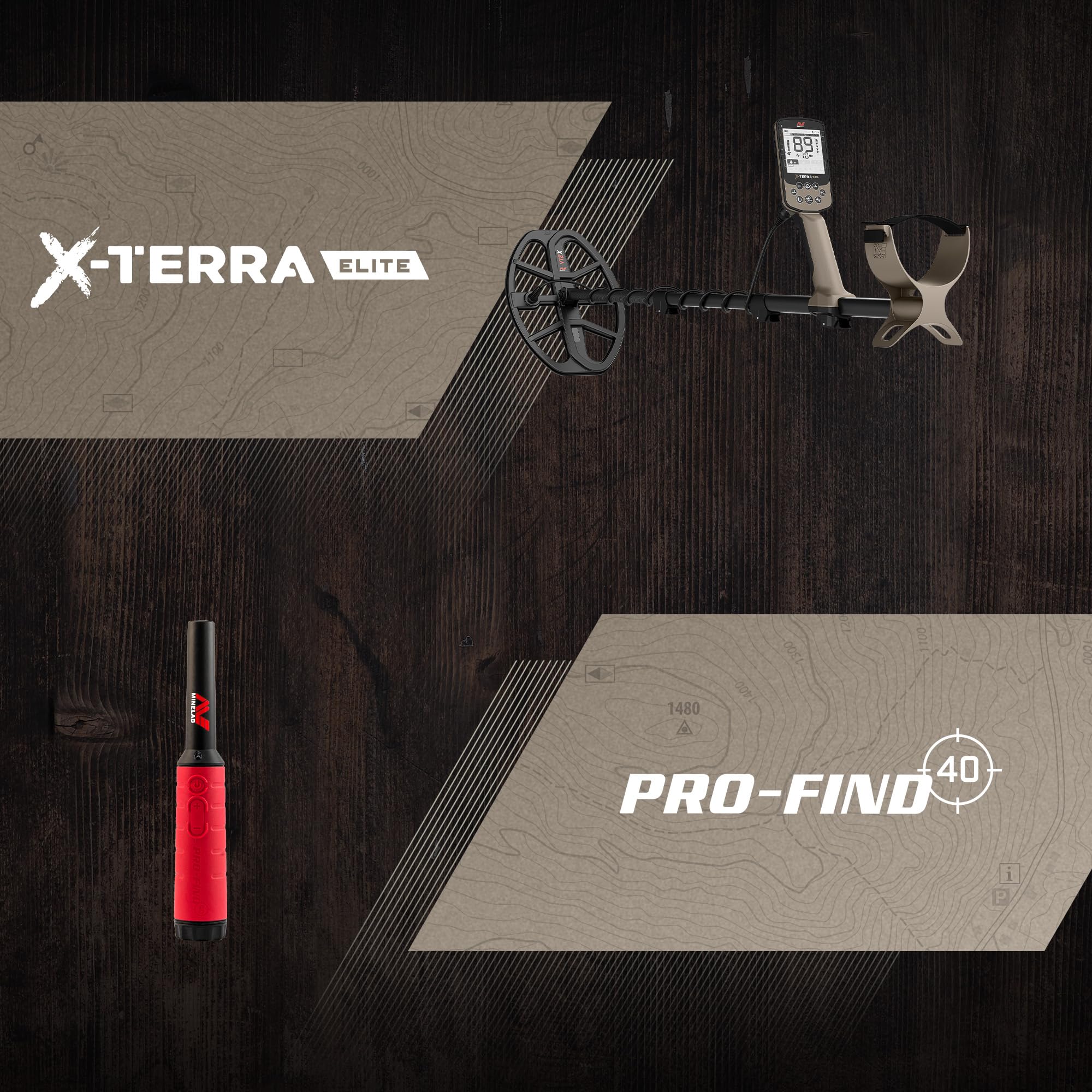 MINELAB X-Terra Elite submerged in shallow water demonstrating waterproof reliability