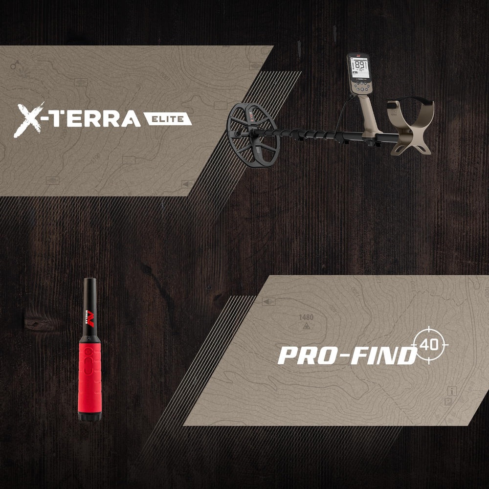 MINELAB X-Terra Elite submerged in shallow water demonstrating waterproof reliability