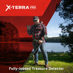 MINELAB X-Terra PRO full-length assembled for comfortable all-terrain swinging