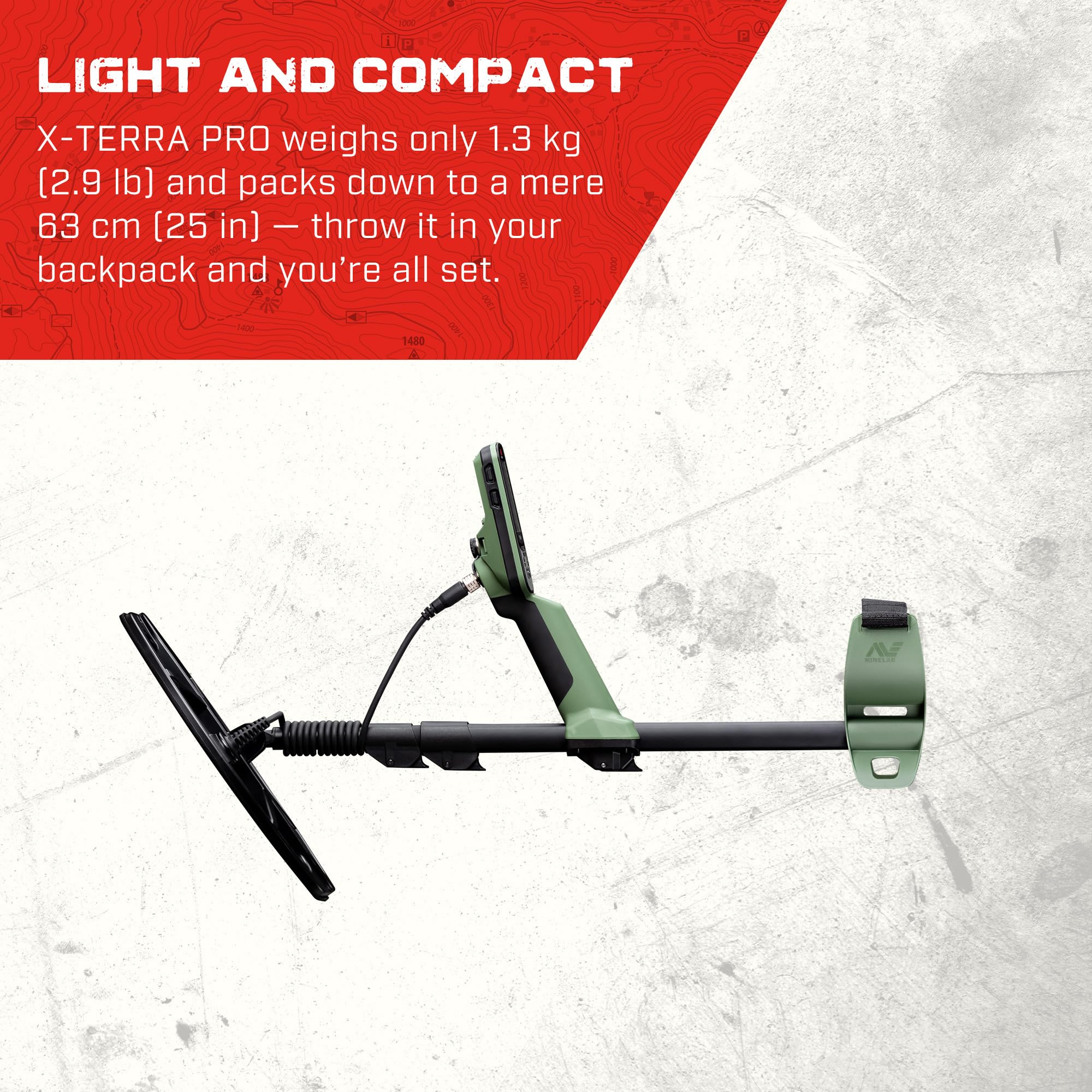 MINELAB X-Terra PRO handgrip with vibration indicator offering discreet target alerts