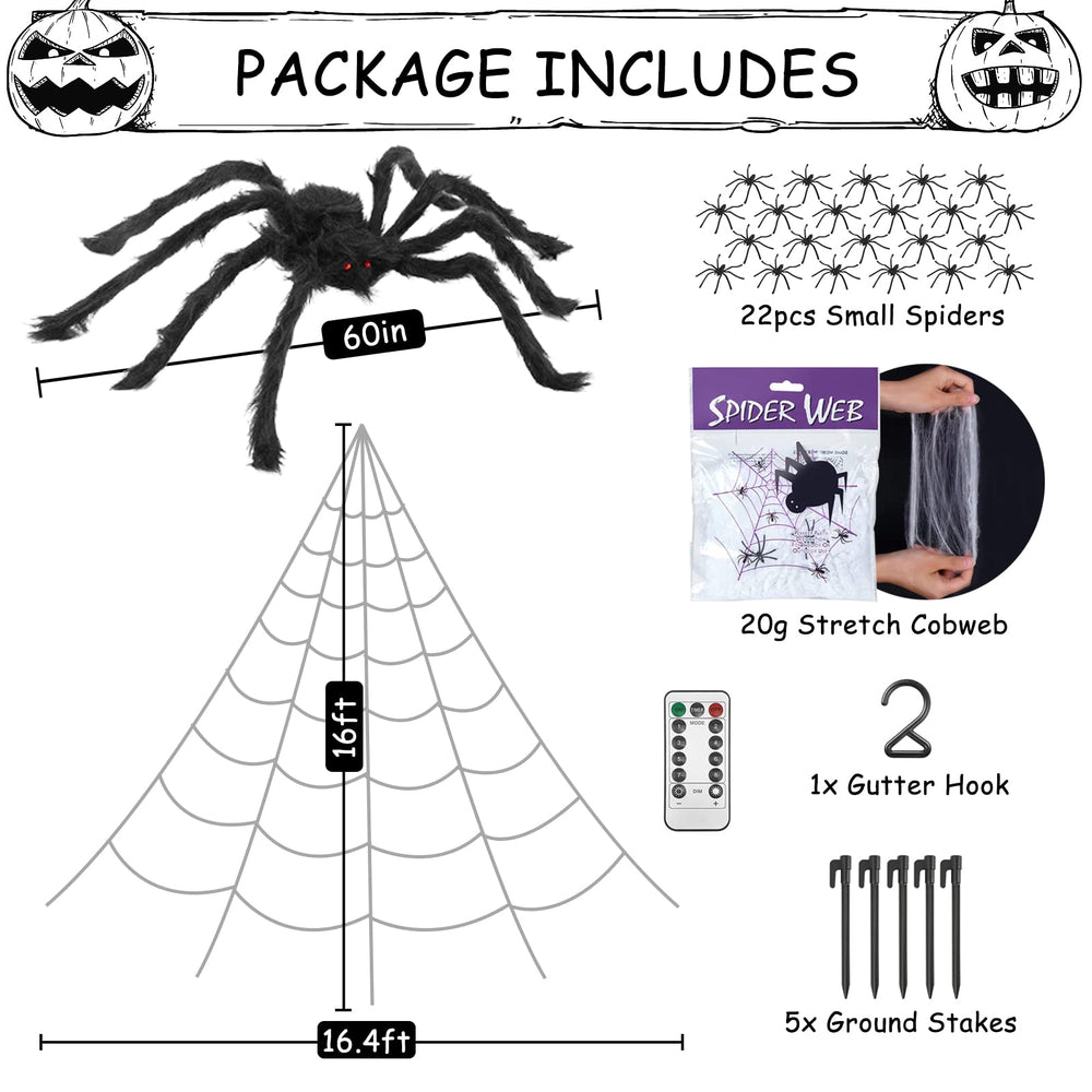 Minewish 60-inch large spider close-up adding dramatic focal point to display