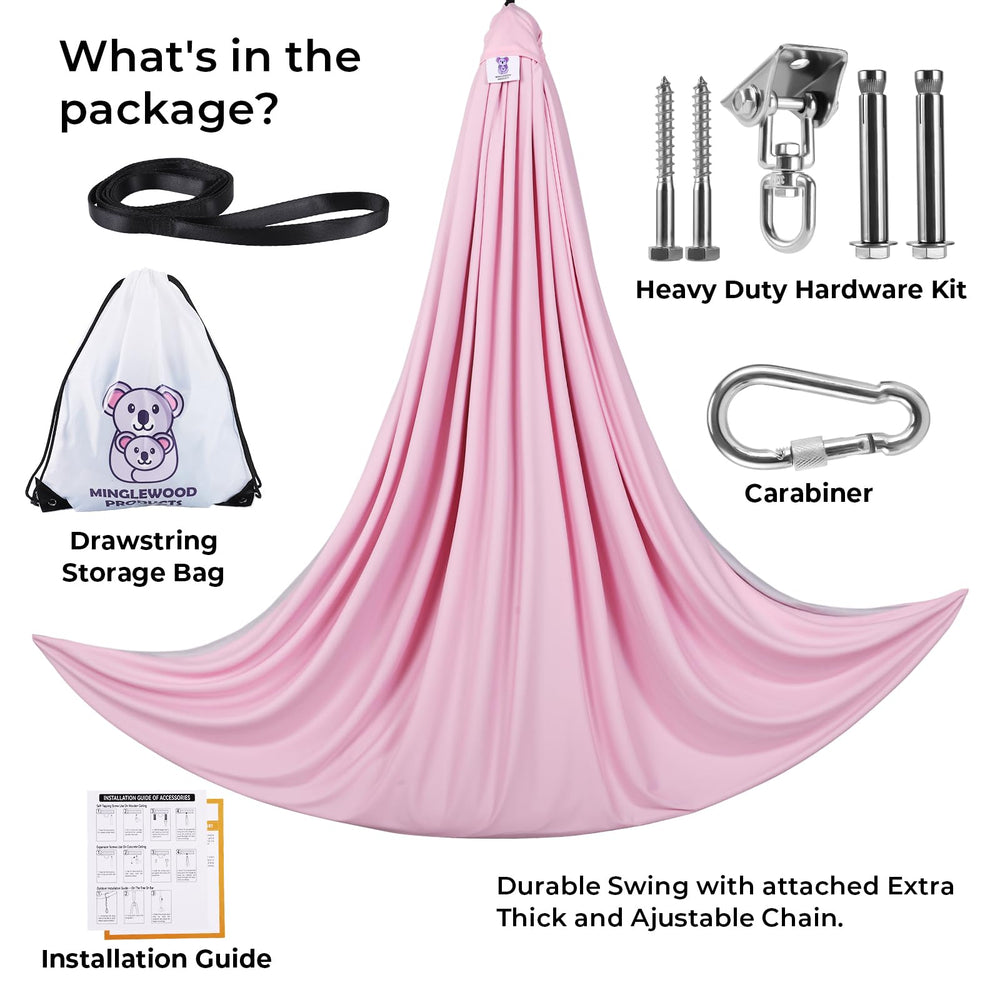 Minglewood 360-degree swivel and hanging hardware showing smooth motion benefit