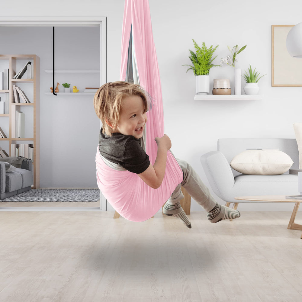 Minglewood swing in bedroom setting showing comforting retreat benefit