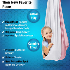Minglewood swing beside chair showing size and capacity benefit