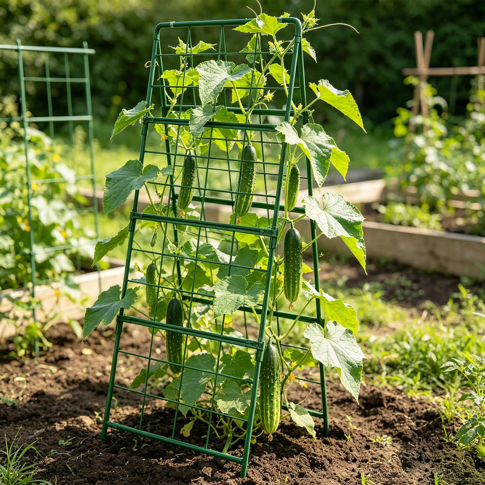 MINGRI trellis in a garden setting showing increased planting area and tidy beds