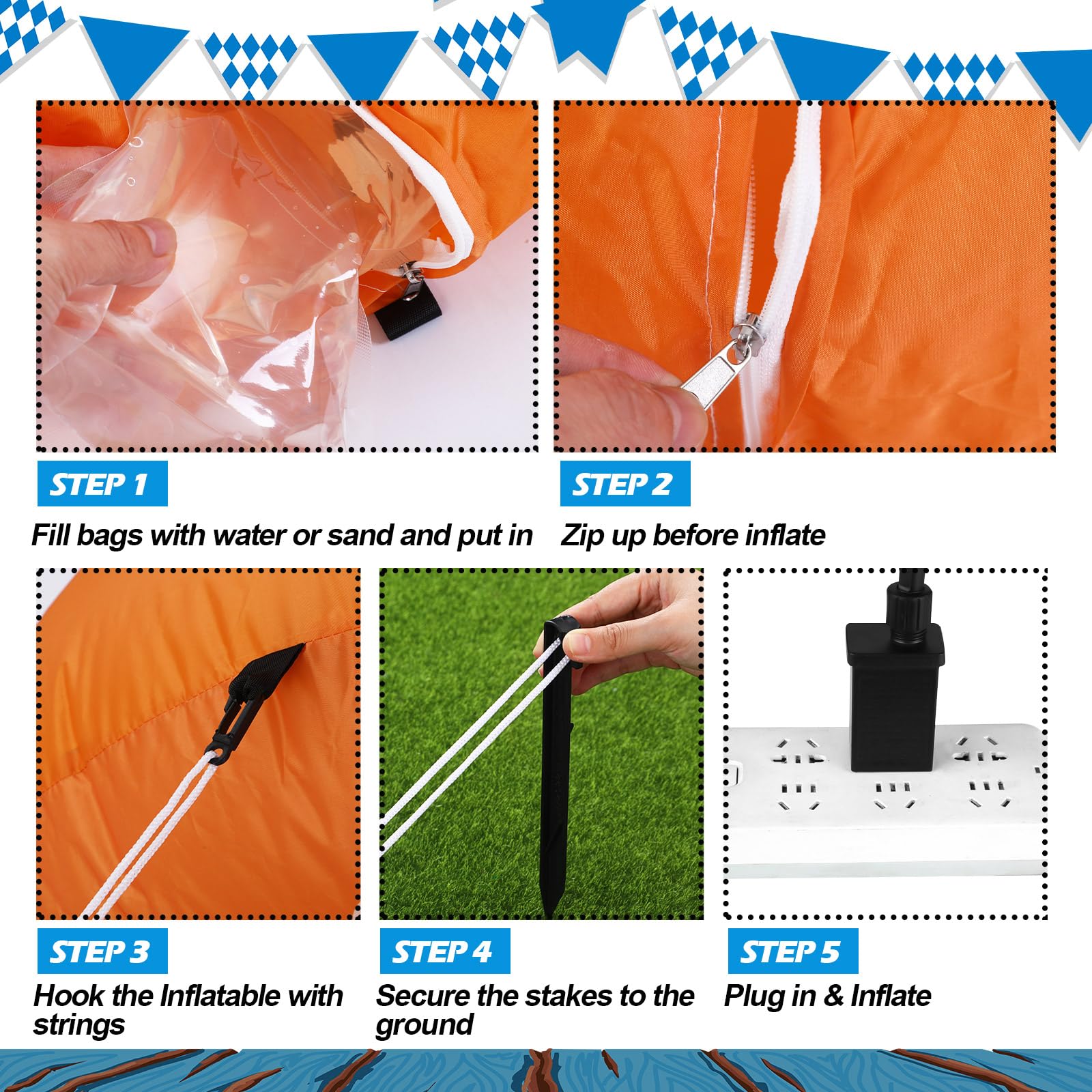 MiniInflat inflation scene with included blower for fast, tool-free setup benefit