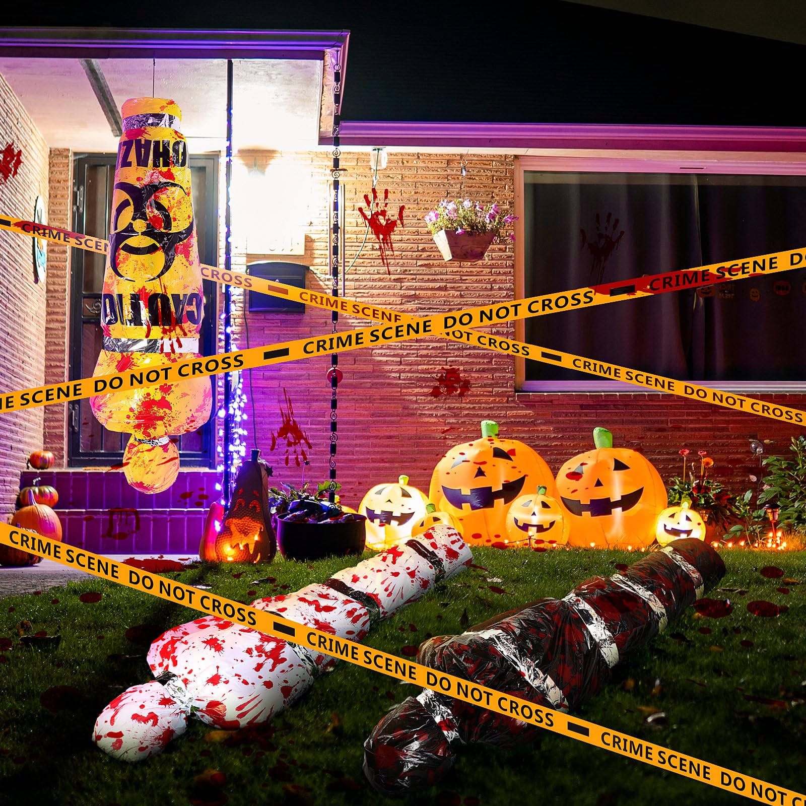 MiniInflat lawn display next to steps shows life-size scale