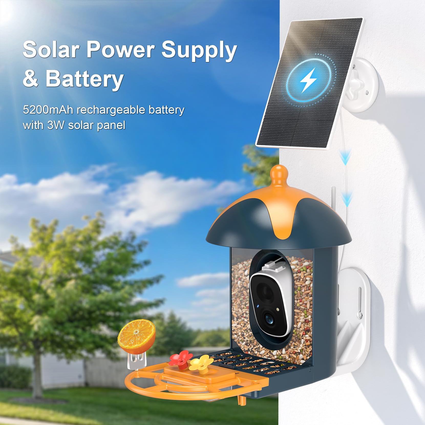 Minikey solar panel top view with sunlight charging benefit: long-lasting battery life