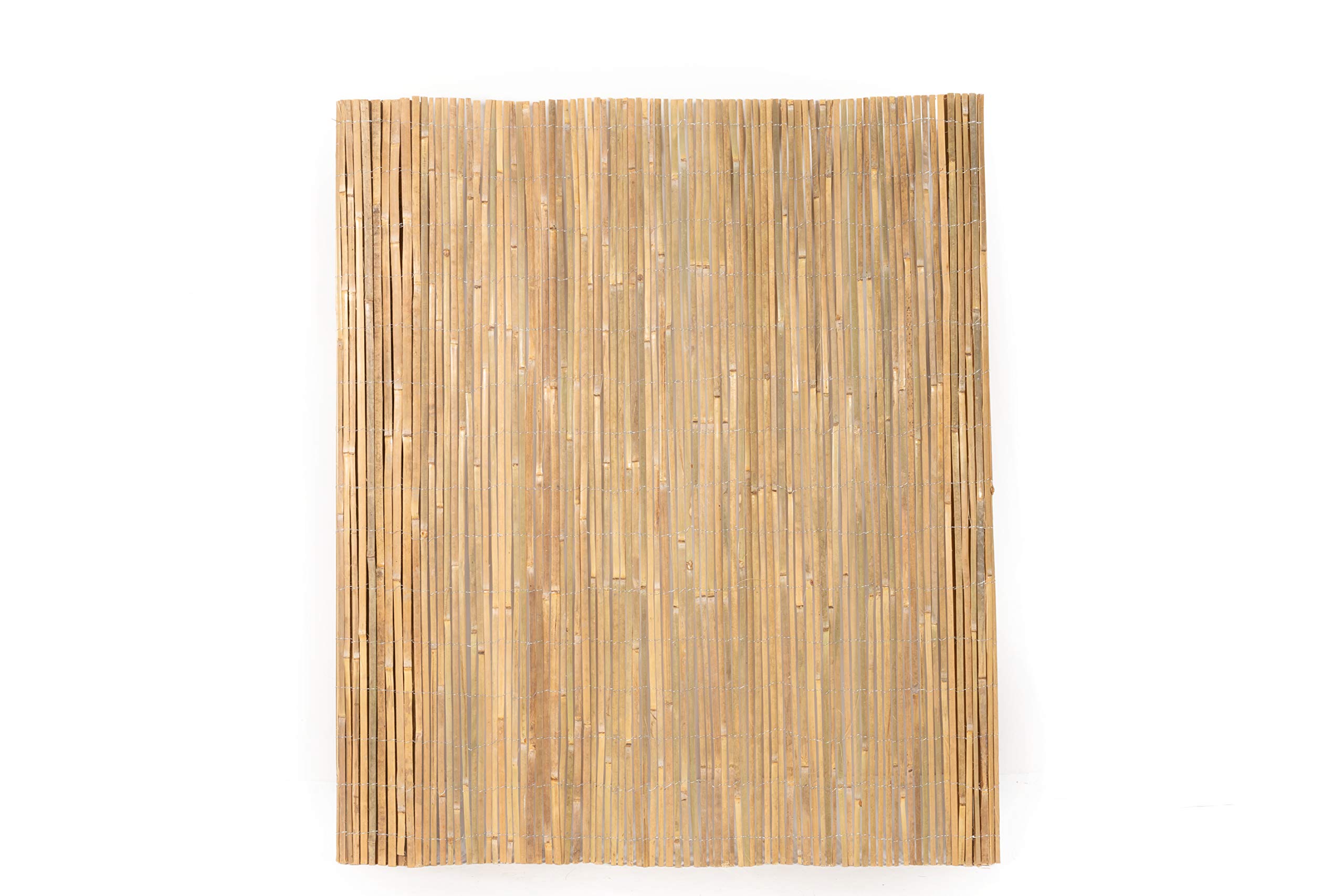 Mininfa front view of bamboo roll showing polished slats and privacy benefit