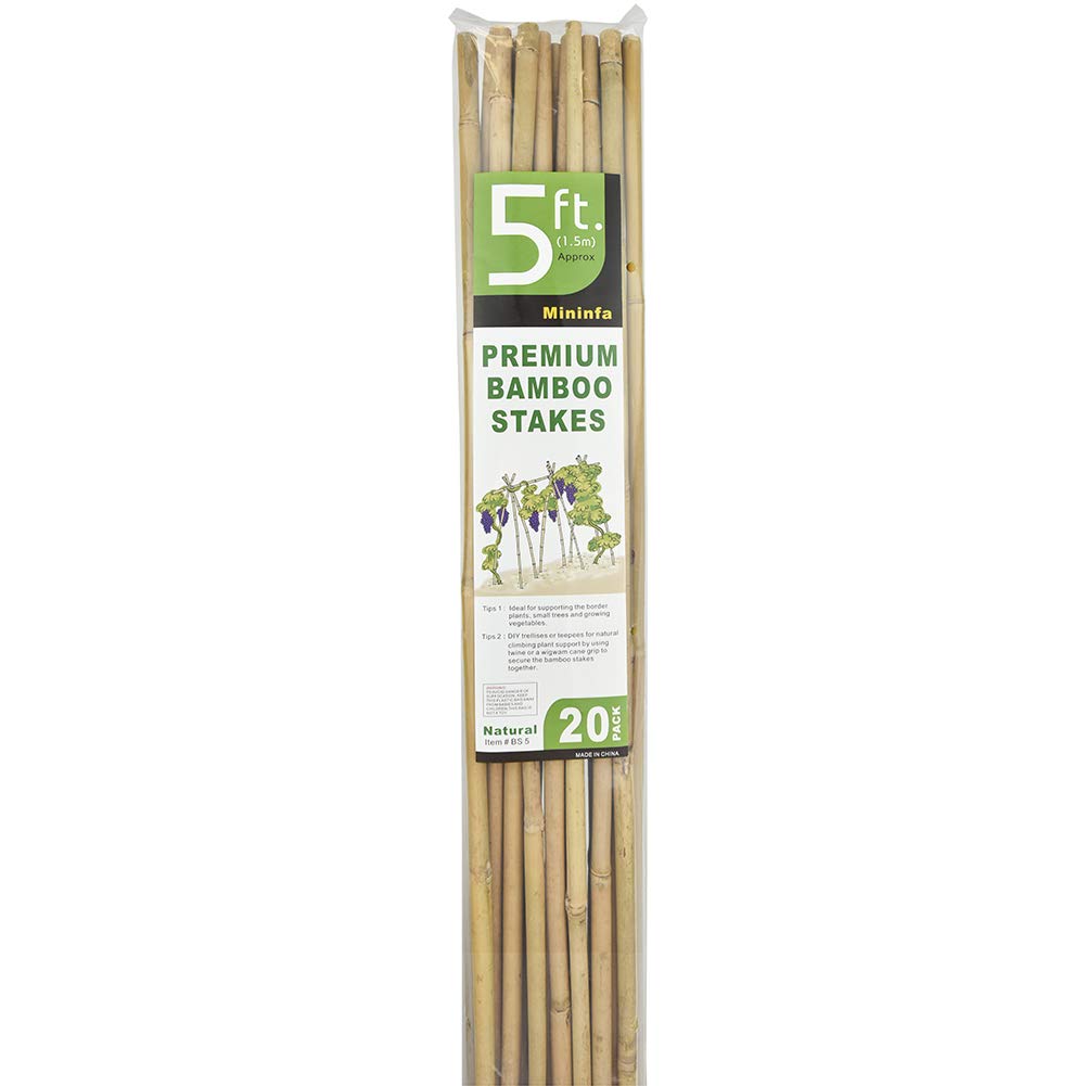Mininfa bamboo stakes packed in garden bag ready to transport and use around yard