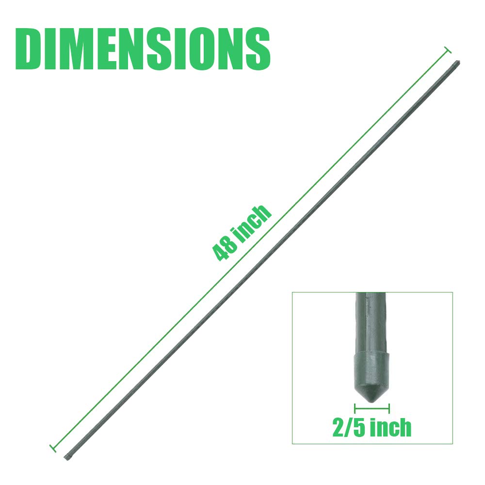 Mininfa stakes next to ruler illustrating 4-foot height and scale