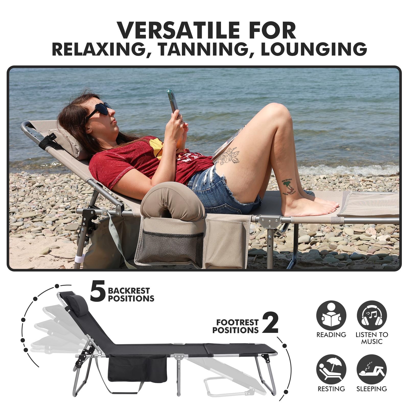 Minndudu folded with shoulder strap for easy transport and compact storage benefit