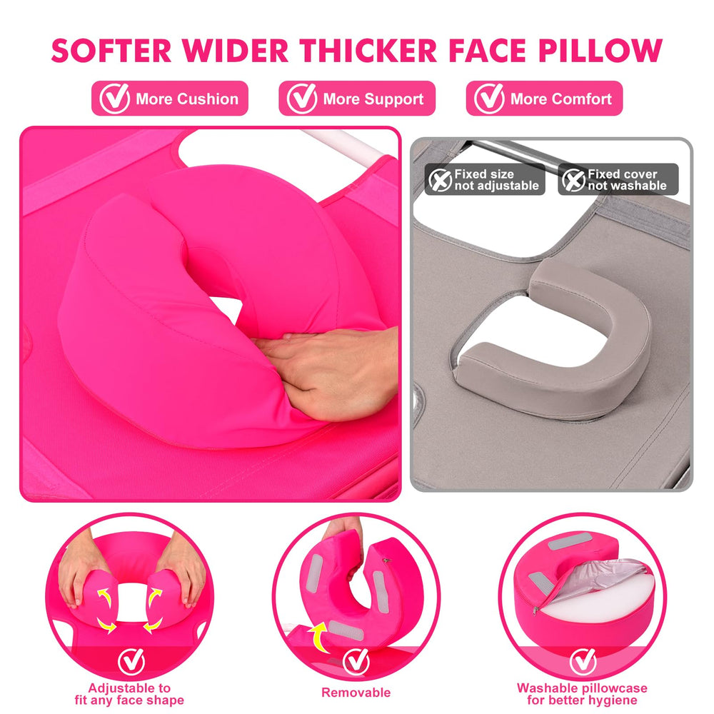 Minndudu face hole pillow detail highlights padded comfort and washable cover