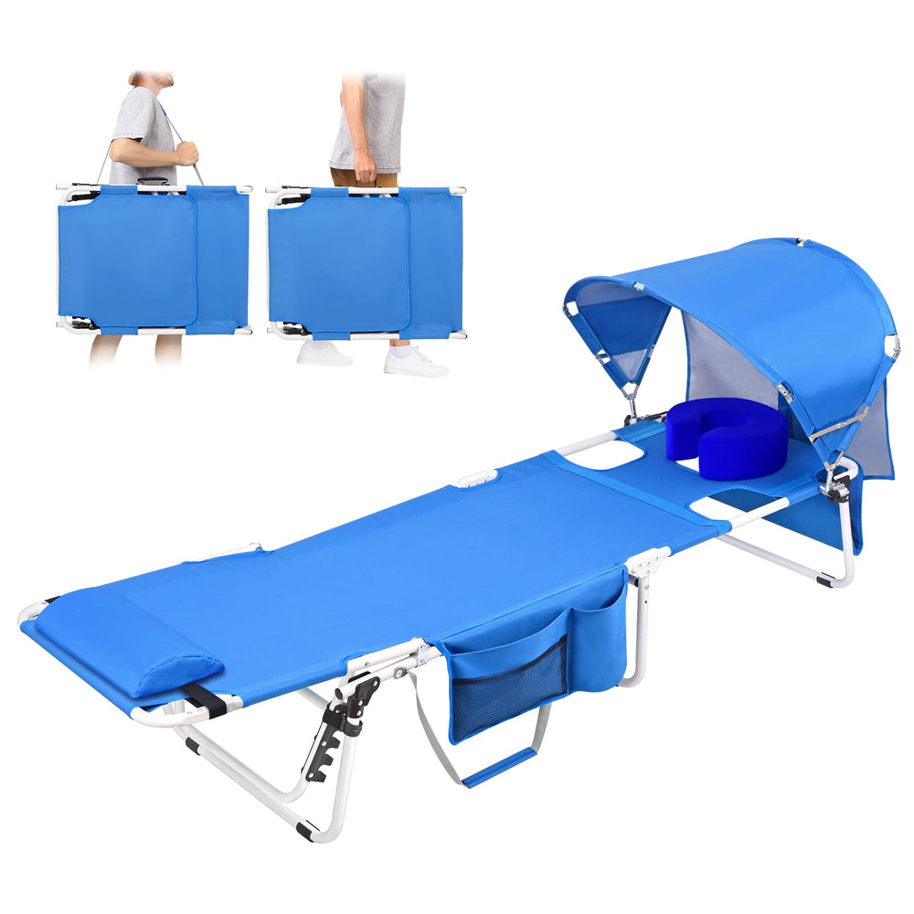 Minndudu front view showing chair open and easy setup, portable comfort
