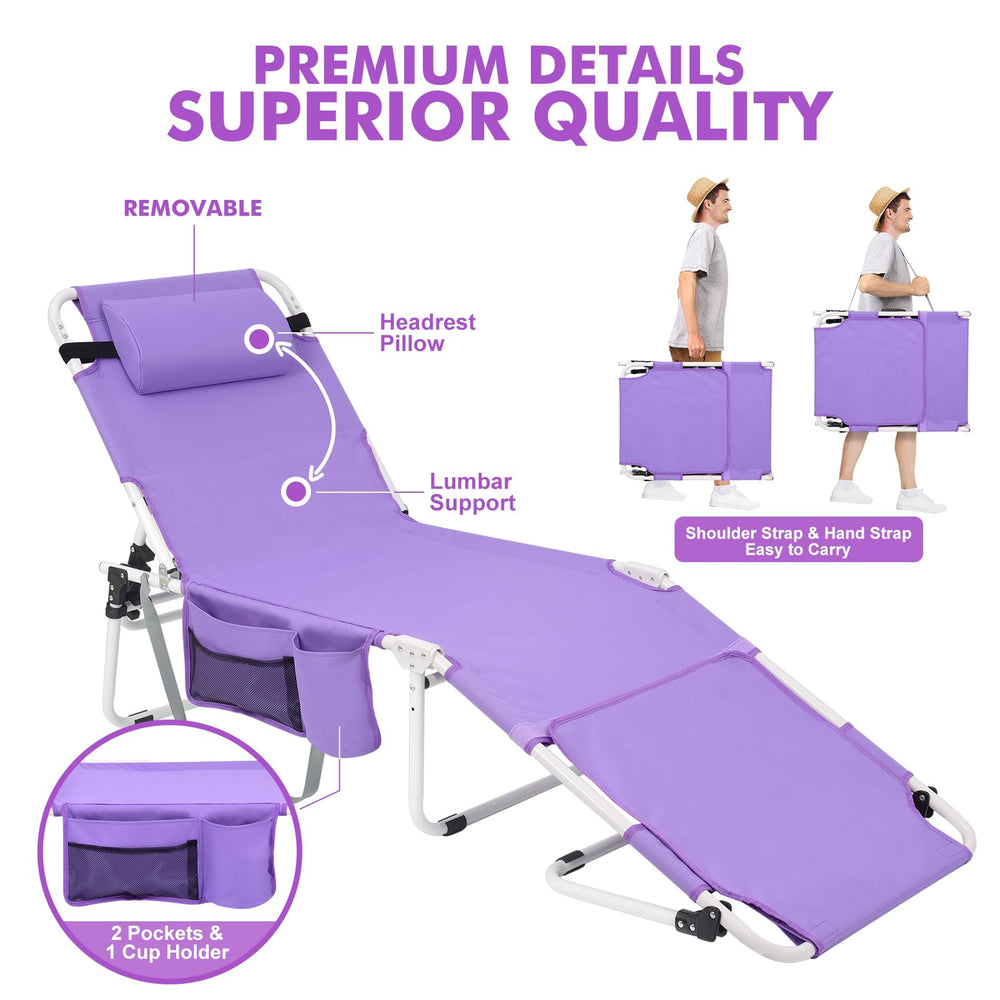 Minndudu chair beside towel for scale illustrating compact folded size