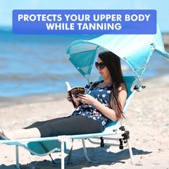Minndudu canopy adjusted forward, UPF 50+ shade for glare reduction