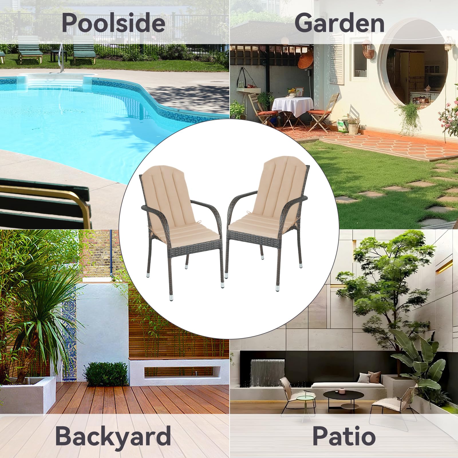 Minventiss straps secured to patio chair preventing slip and improving stability benefit