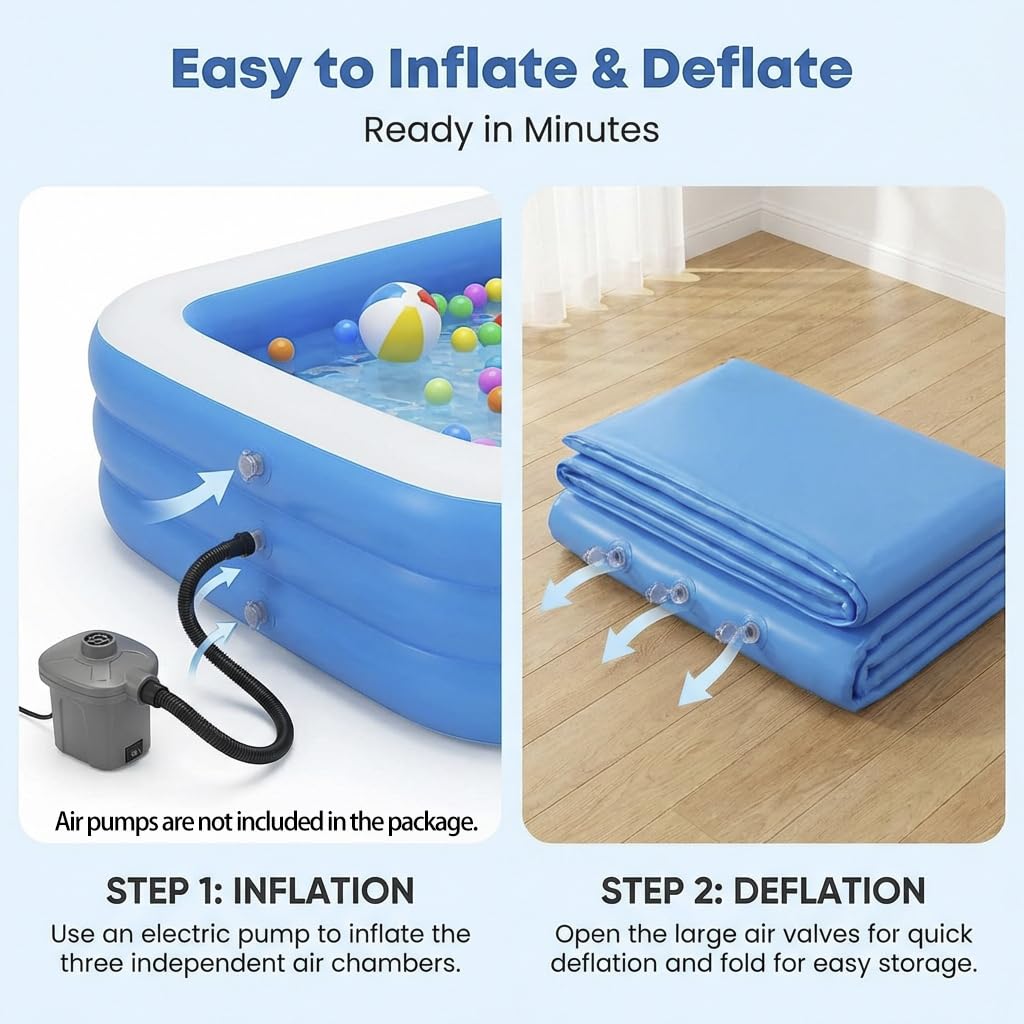 Minxchen folded packed pool showing compact storage convenience