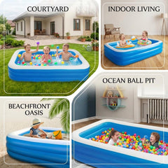Minxchen pool in use with family enjoying safe backyard benefit