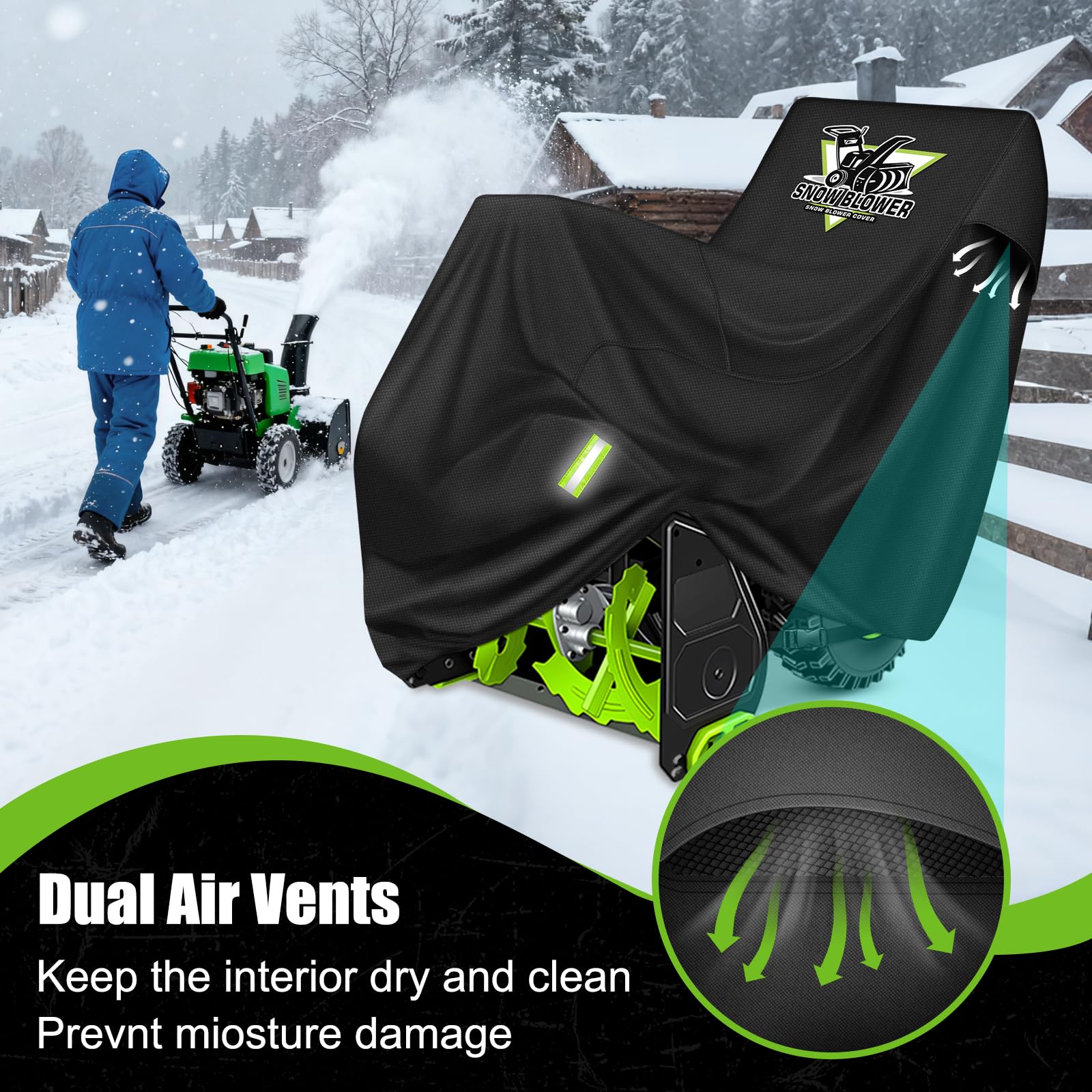 Mionovity cover secured with buckle and elastic hem for windproof hold
