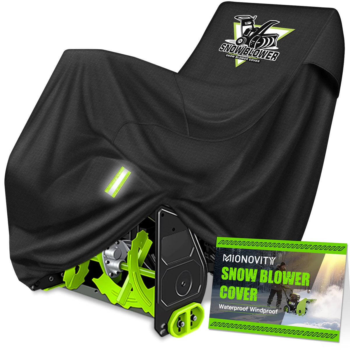 Mionovity snow blower cover front view protecting machine from weather