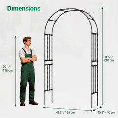 Miory arch in garden with vines demonstrating improved airflow and yield