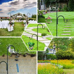 MIPON hooks in use with hanging plants highlighting decorative outdoor benefit