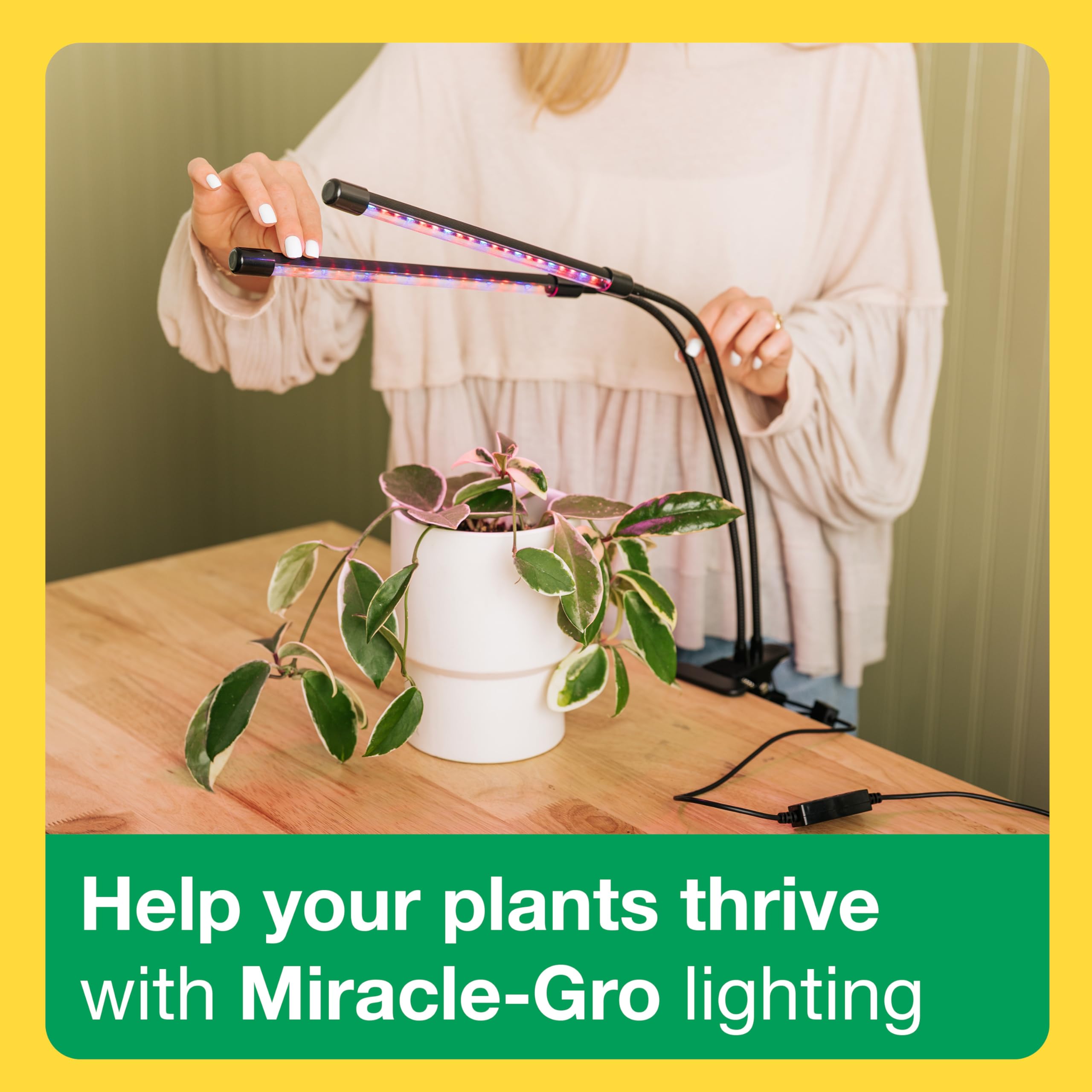 Miracle-Gro closeup LED array highlighting bright full-spectrum benefit