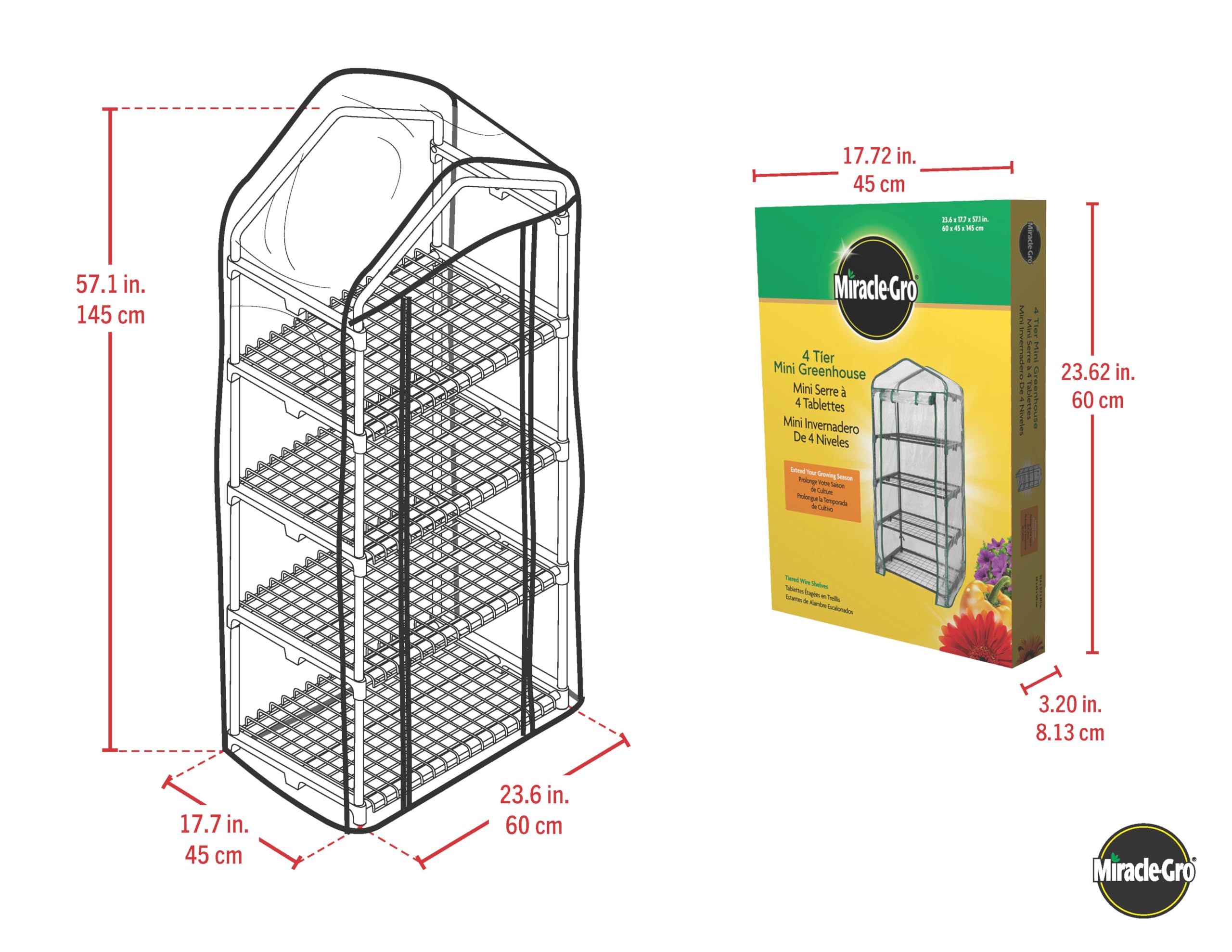 Miracle-Gro tubular steel frame snap joint close-up showing tool-free assembly strength