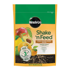 Miracle-Gro front packaging showing citrus avocado mango formula, clear feeding benefits