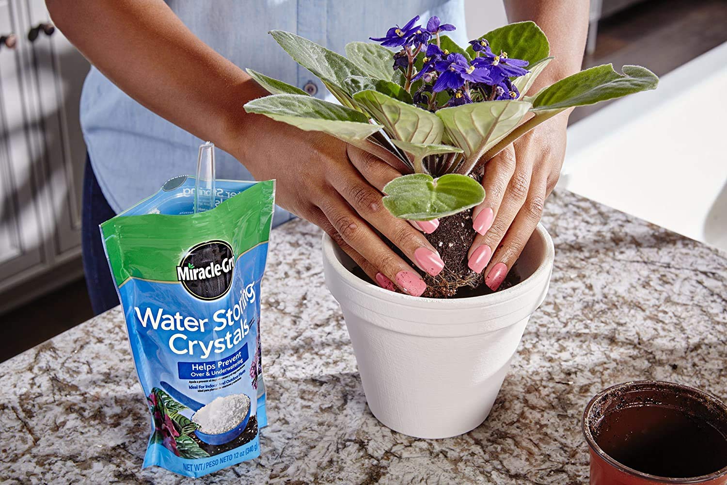 Miracle-Gro label and directions close-up showing application guidance