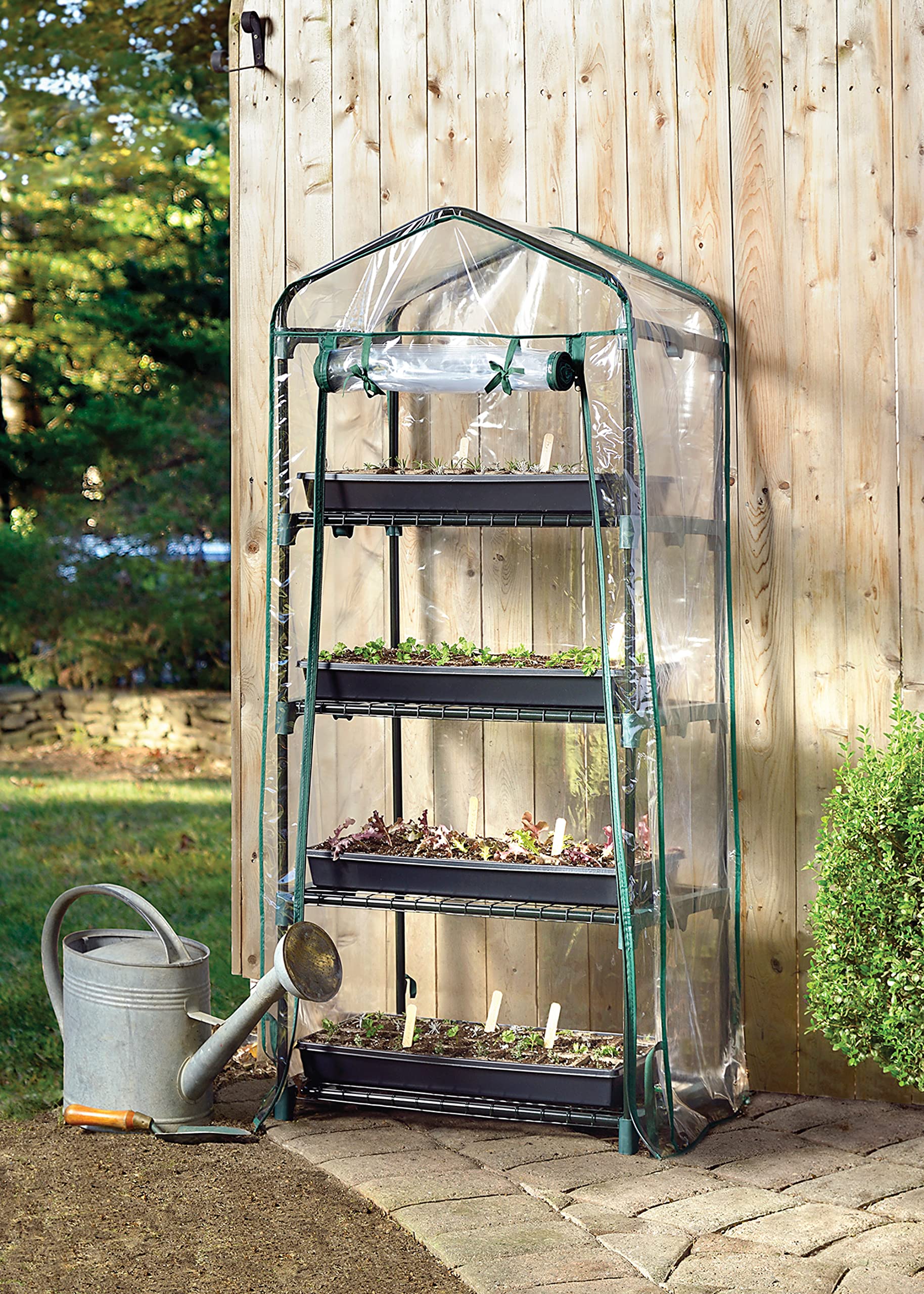 Miracle-Gro clear PVC cover close-up showing light transmission and UV reduction