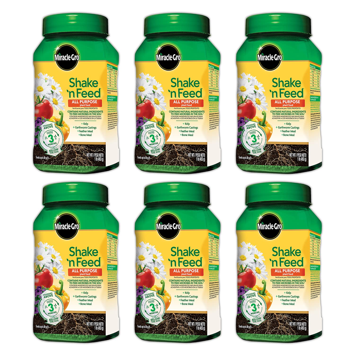Miracle-Gro front packaging showing product benefits and labeling, easy identification