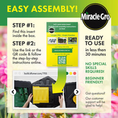 Miracle-Gro sliding door open for easy access to finished compost