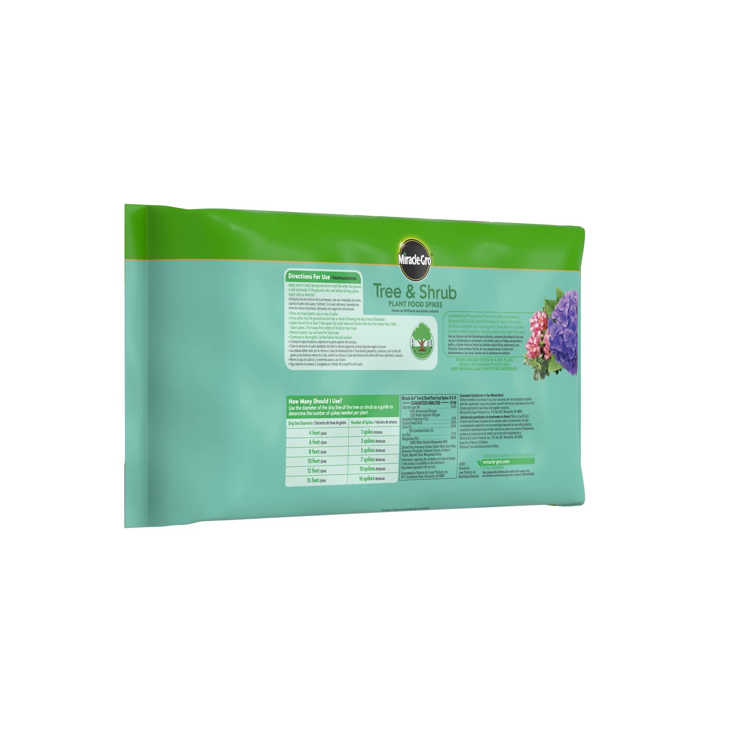 Miracle-Gro two-pack box opened revealing 12 total plant food spikes convenience