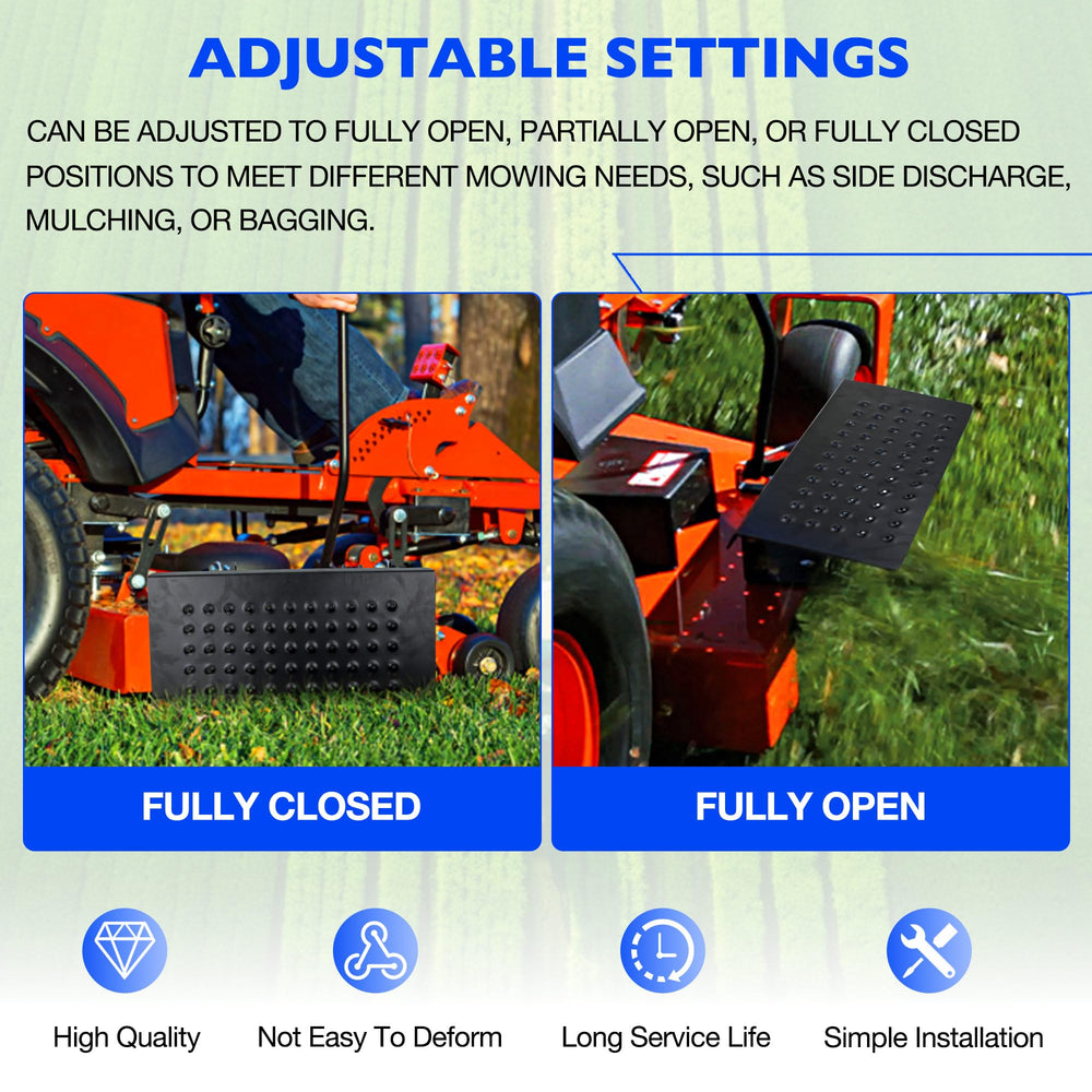 Misakomo mounted on 60-inch mower side profile demonstrating improved mulching