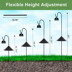 MISPACIO five-prong base inserted in ground showing firm anchoring benefit