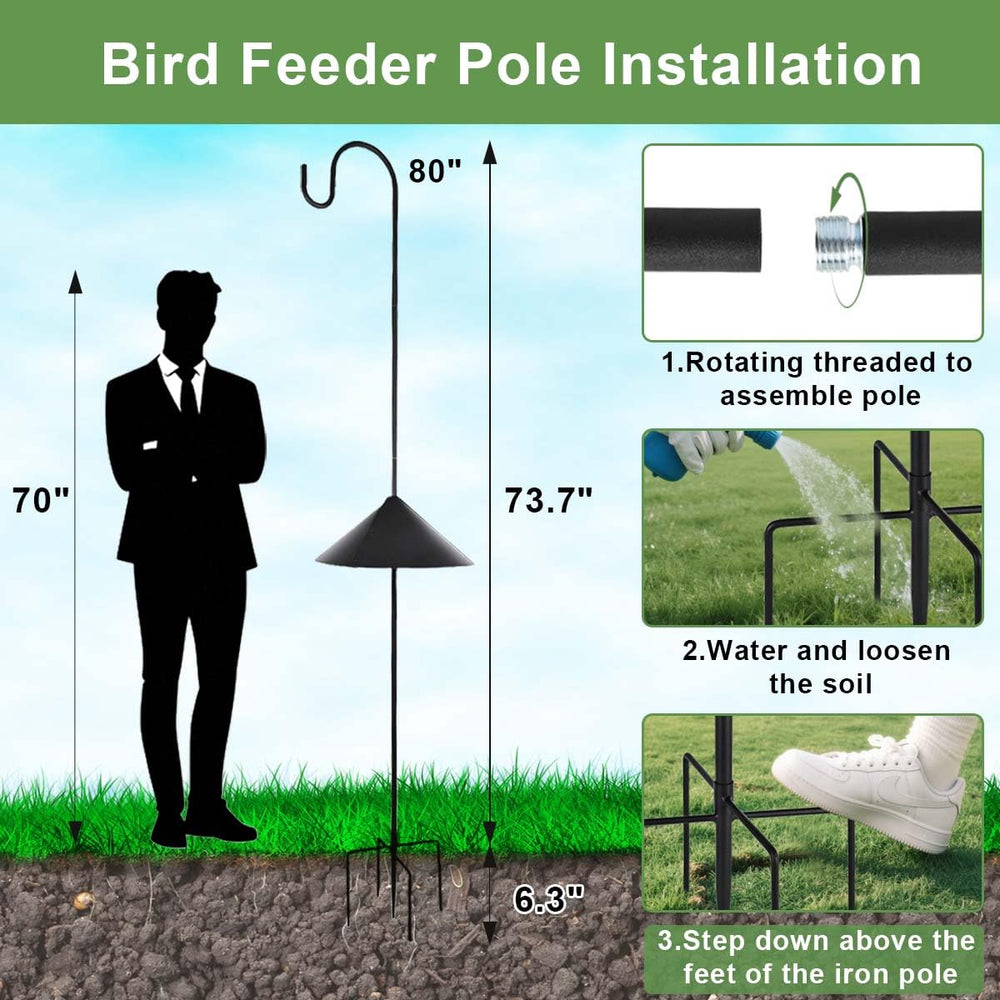 MISPACIO hook top with hummingbird feeder showing convenient hanging benefit
