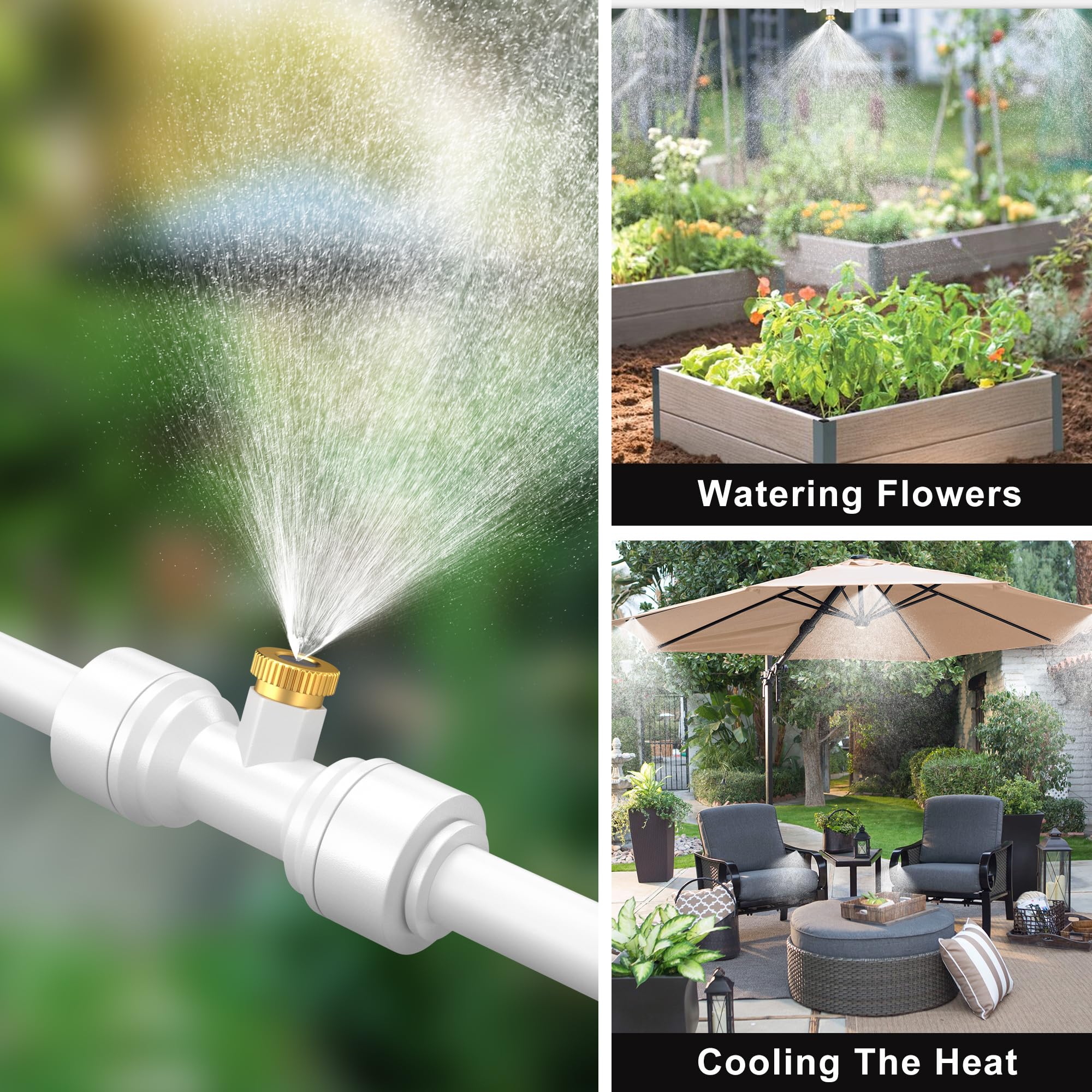 MISSIGO tubing beside a garden hose showing 100ft length and easy routing