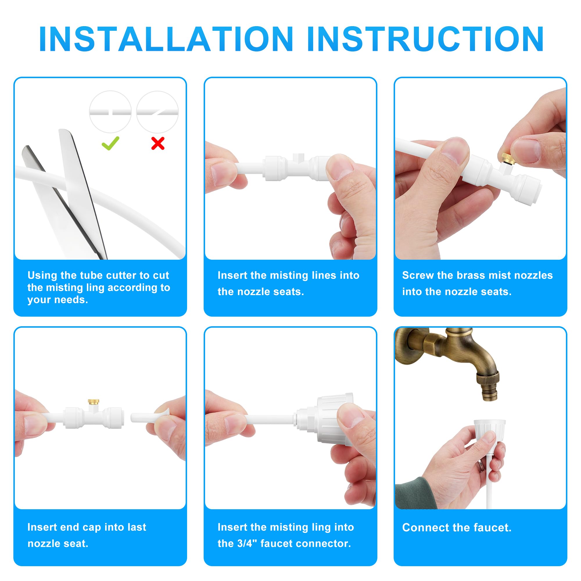 MISSIGO white tubing and PE antioxidant adapters laid out to show complete kit