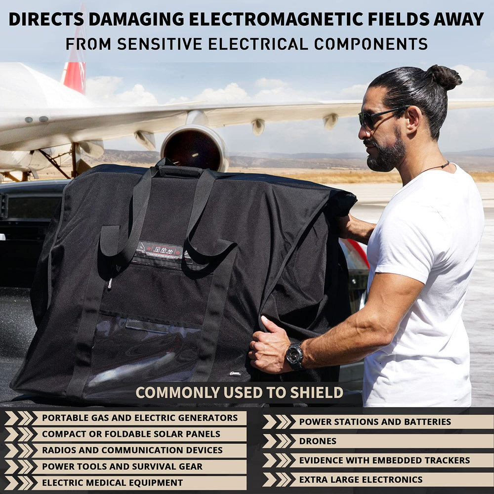 Mission Darkness detail of 1680D ballistic nylon exterior showing durable weather resistance benefit