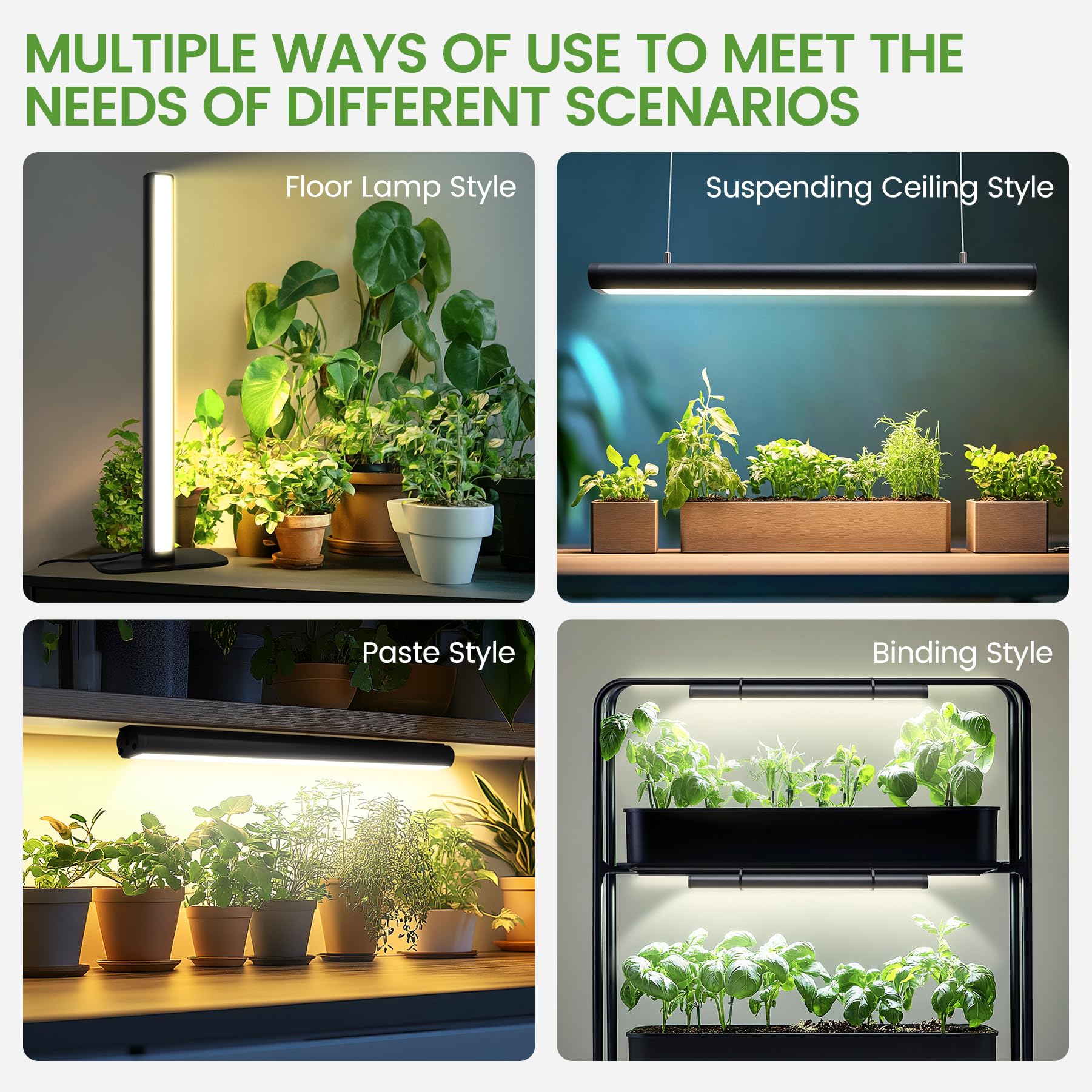 MistyJungle set up as a floor lamp for taller plants and versatility benefit