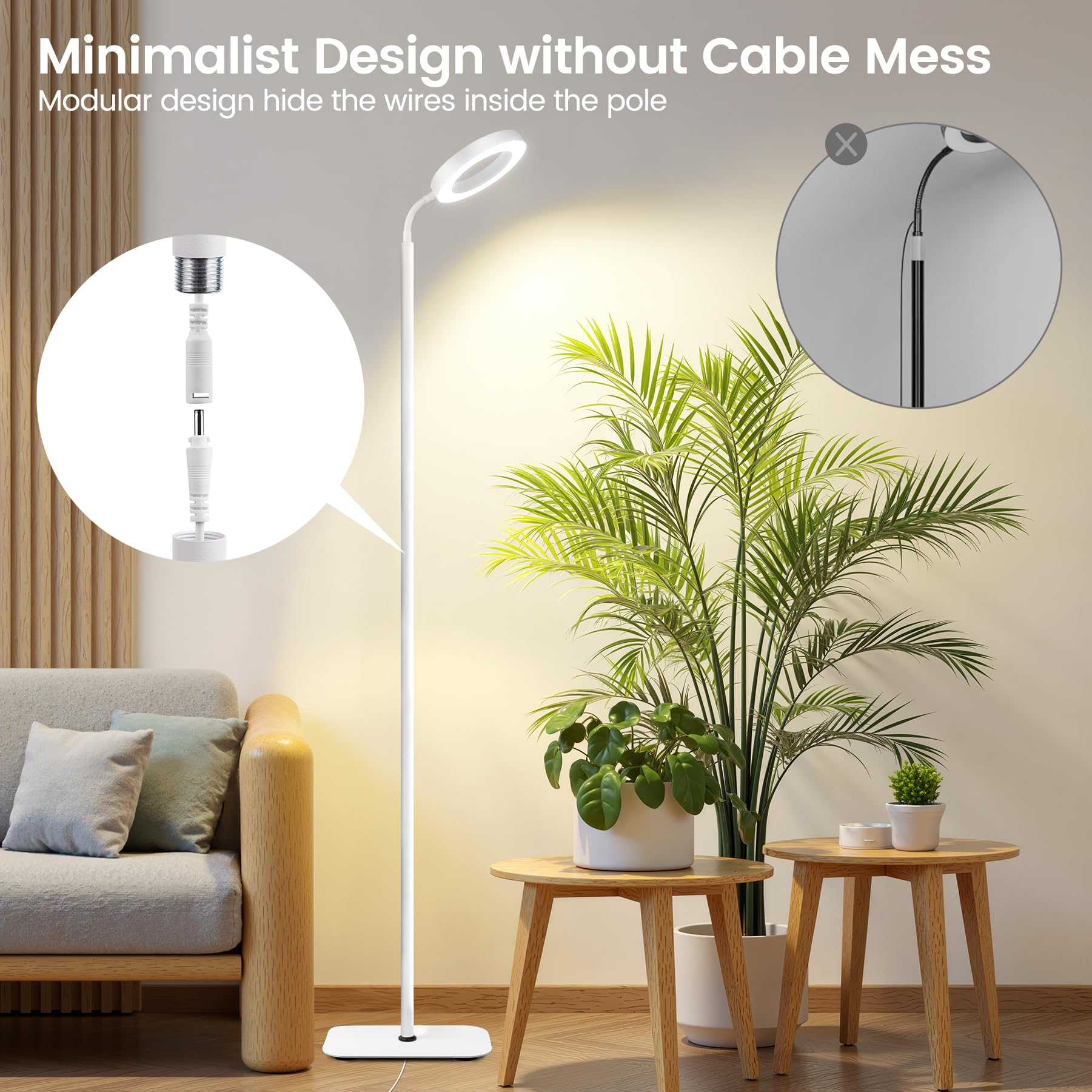 MistyJungle grow light illuminating a plant shelf, improving low-light shelf growth