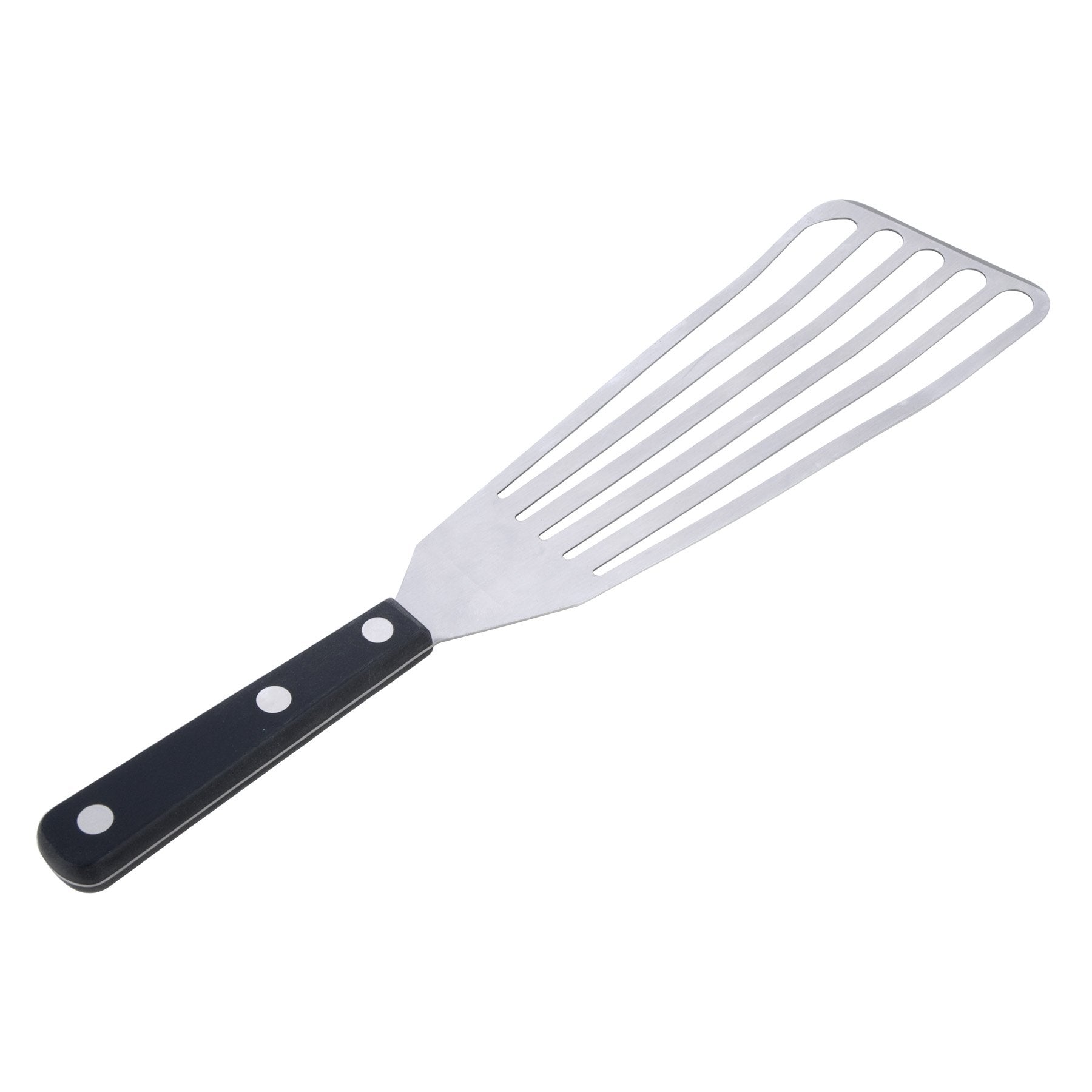 MIU France fish spatula front view showing slotted blade and ergonomic handle for precise flipping